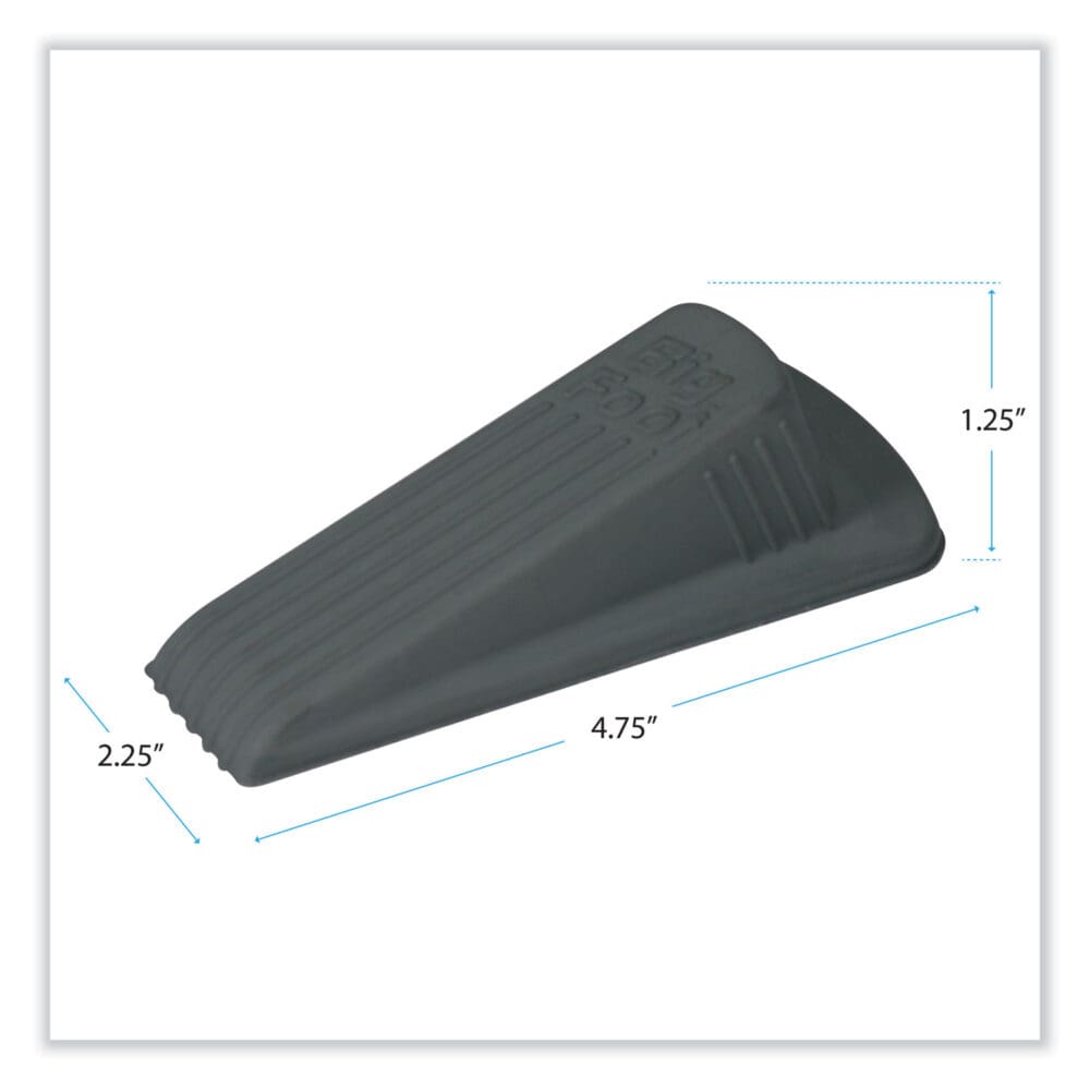 Big Foot Doorstop, No Slip Rubber Wedge, 2.25w x 4.75d x 1.25h, Gray, 2/Pack - Image 2
