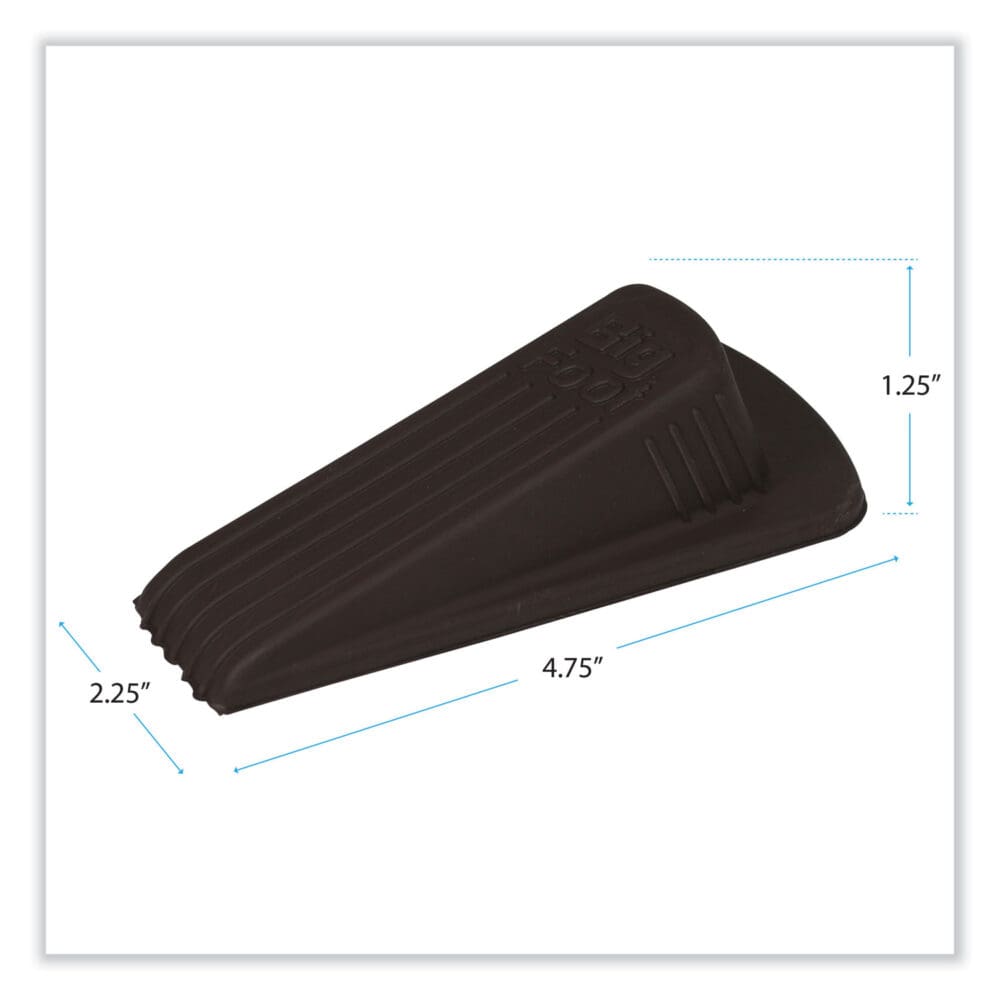 Big Foot Doorstop, No Slip Rubber Wedge, 2.25w x 4.75d x 1.25h, Brown - Image 2