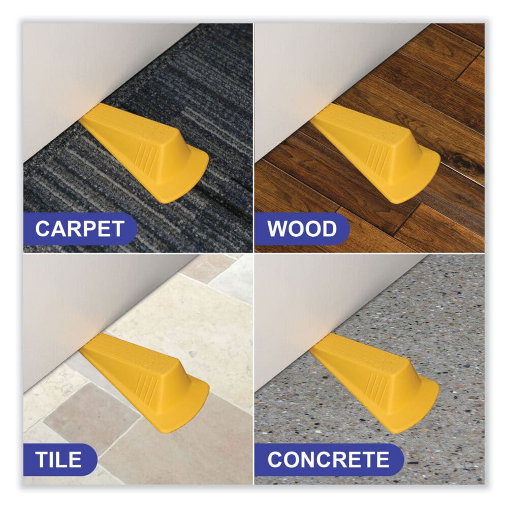 Giant Foot Doorstop, No-Slip Rubber Wedge, 3.5w x 6.75d x 2h, Safety Yellow - Image 3