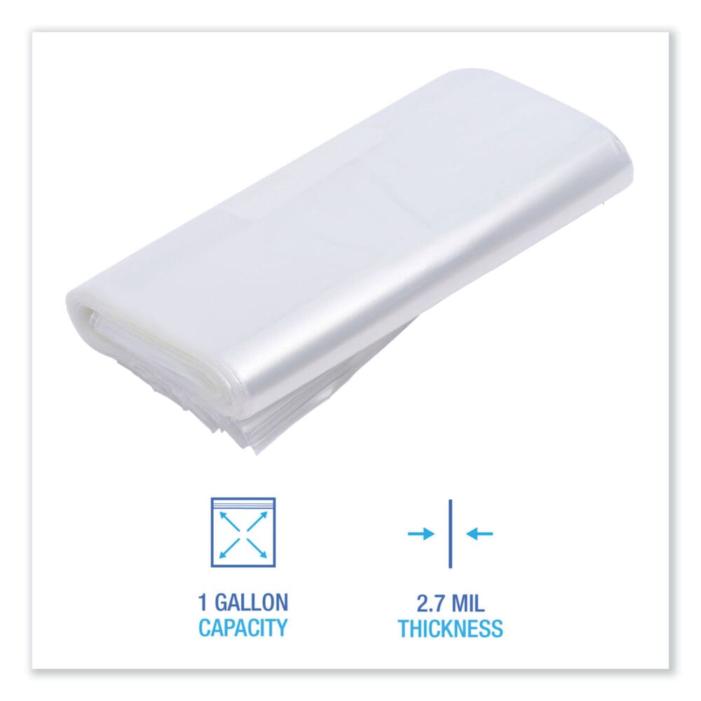 Reclosable Food Storage Bags, 1 gal, 2.7 mil, 10.5" x 11", Clear, 250/Box - Image 3