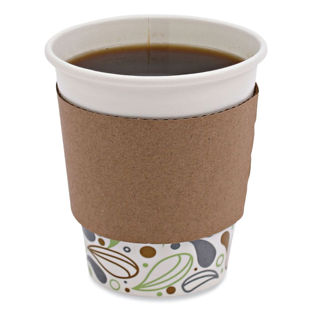 Cup Sleeves, Fits 10 oz to 20 oz Hot Cups, Kraft, 1,200/Carton - Image 6