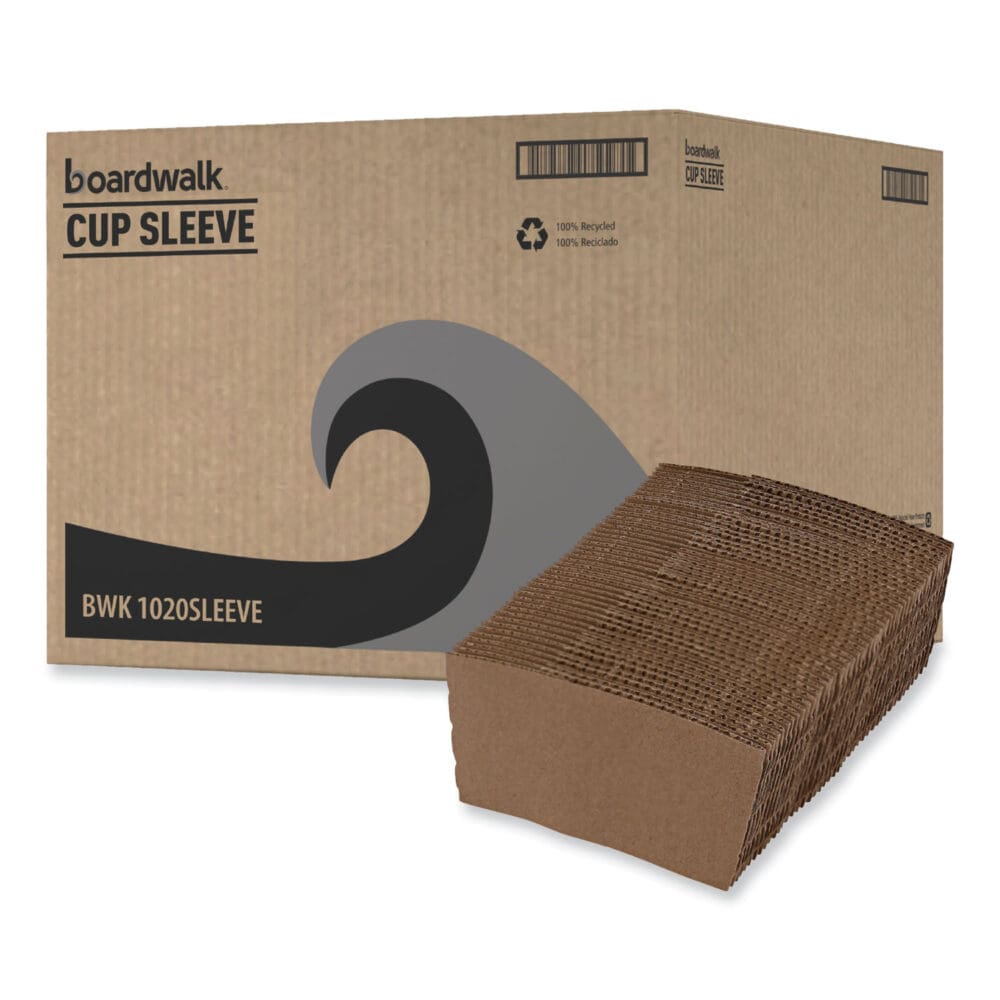Cup Sleeves, Fits 10 oz to 20 oz Hot Cups, Kraft, 1,200/Carton - Image 7