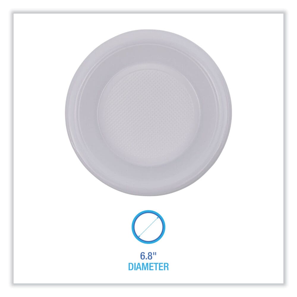 Hi-Impact Plastic Dinnerware, Bowl, 10 to 12 oz, White, 1,000/Carton - Image 9