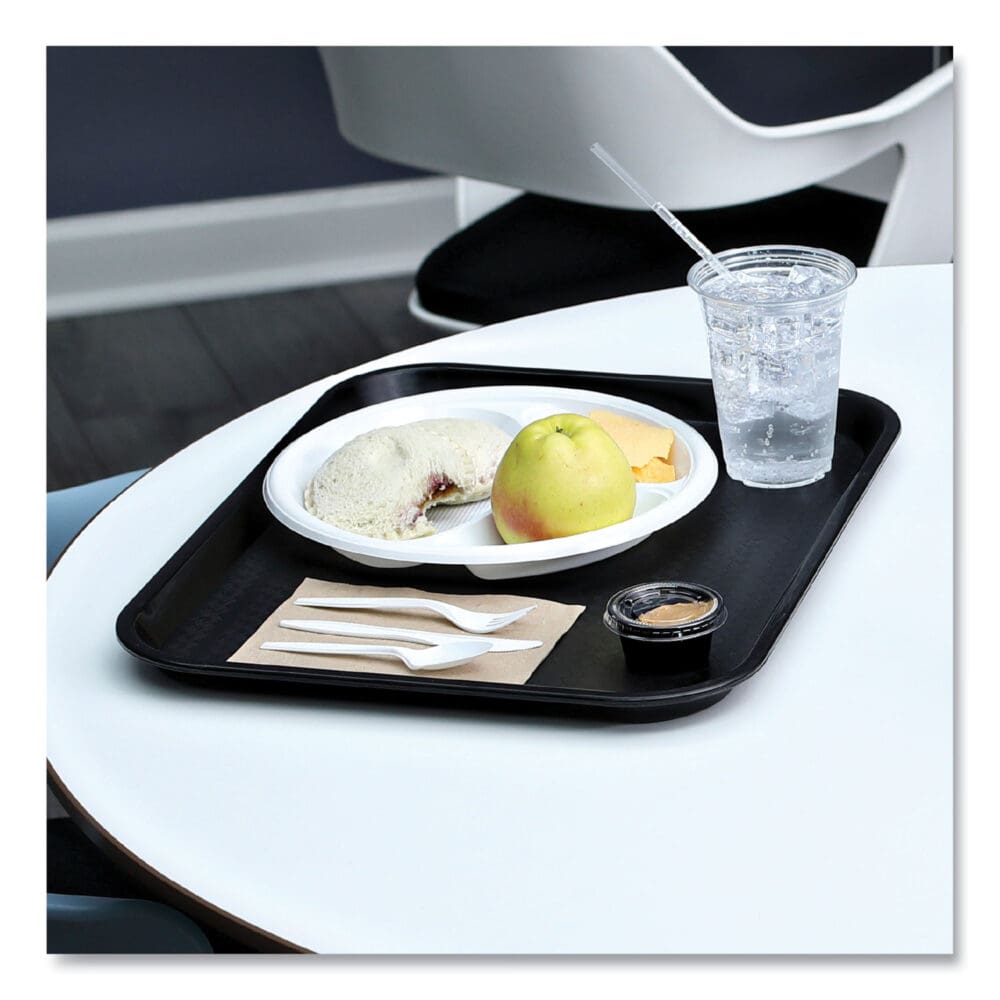 Four-Piece Cutlery Kit, Fork/Knife/Napkin/Teaspoon, Heavyweight, White, 250/Carton - Image 3