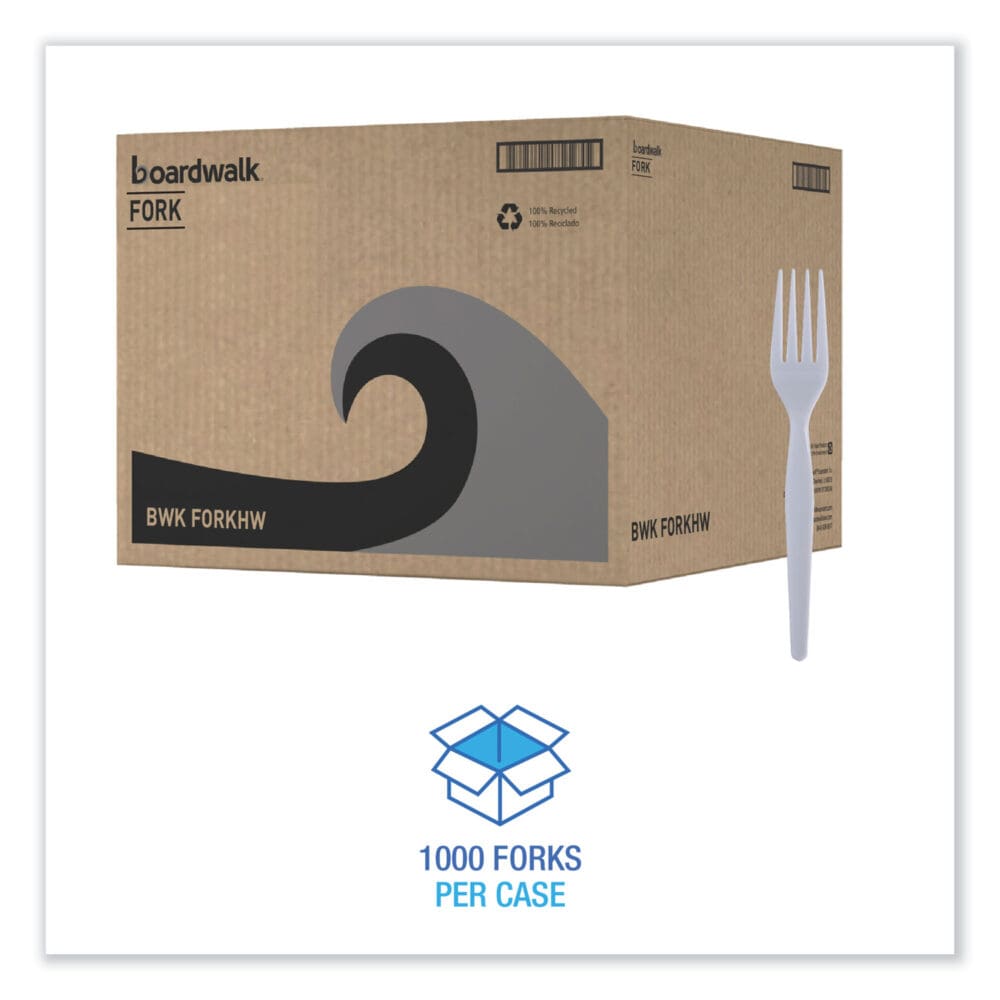 Heavyweight Polystyrene Cutlery, Fork, White, 1000/Carton - Image 7