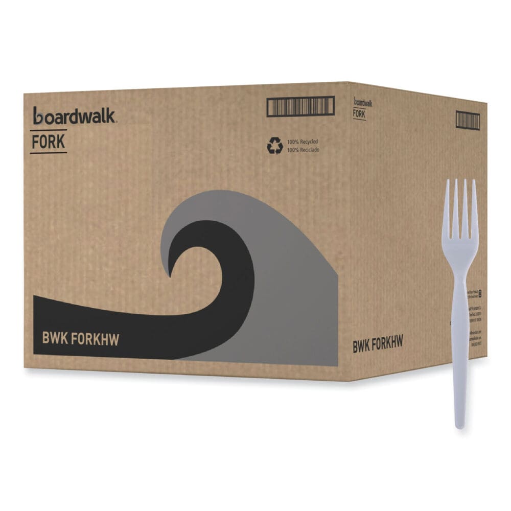 Heavyweight Polystyrene Cutlery, Fork, White, 1000/Carton - Image 5