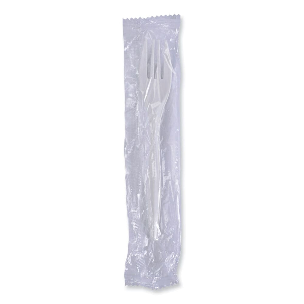 Mediumweight Wrapped Polypropylene Cutlery, Fork, White, 1000/Carton - Image 6
