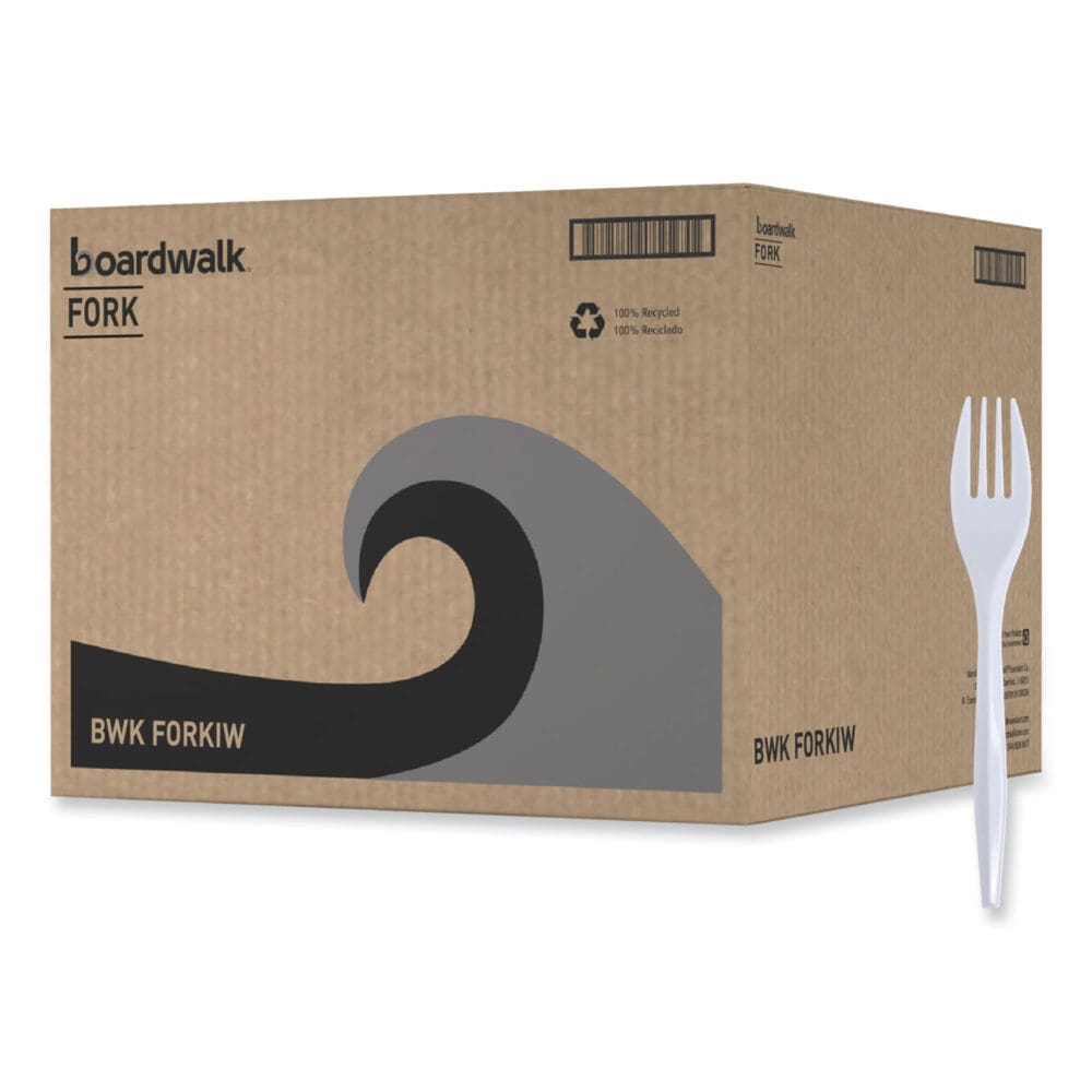 Mediumweight Wrapped Polypropylene Cutlery, Fork, White, 1000/Carton - Image 7