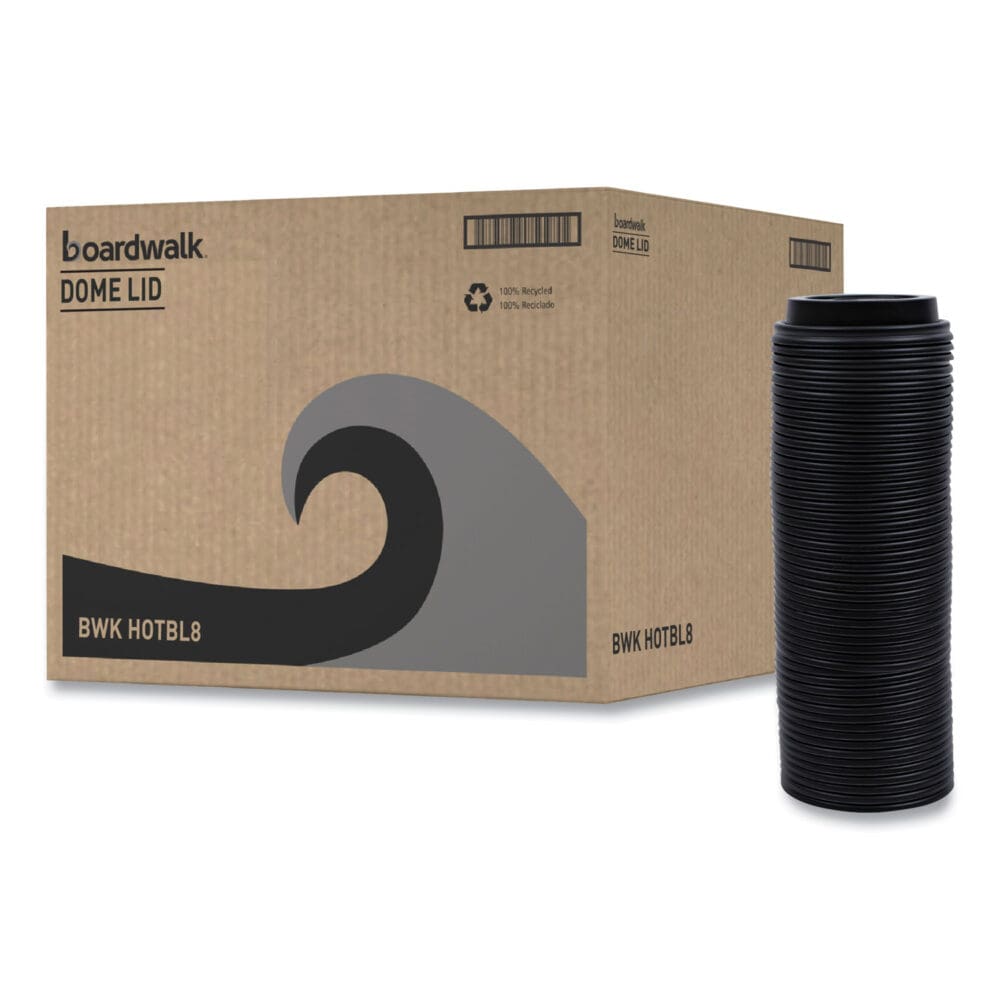 Hot Cup Lids, Fits 8 oz Hot Cups, Black, 1,000/Carton - Image 7
