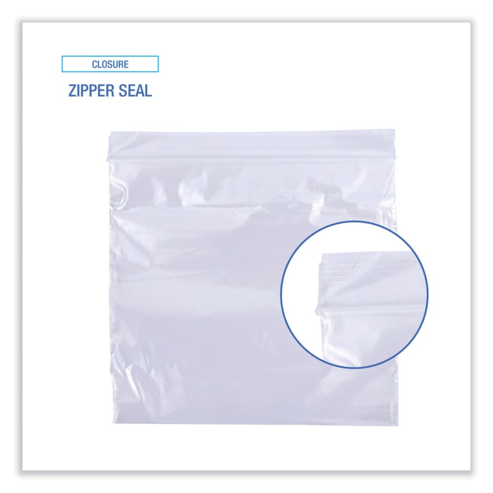 Reclosable Food Storage Bags, Sandwich, 1.15 mil, 6.5" x 5.89", Clear, 500/Box - Image 5