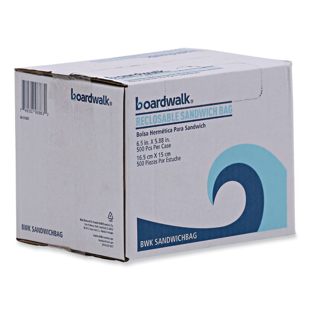 Reclosable Food Storage Bags, Sandwich, 1.15 mil, 6.5" x 5.89", Clear, 500/Box - Image 7