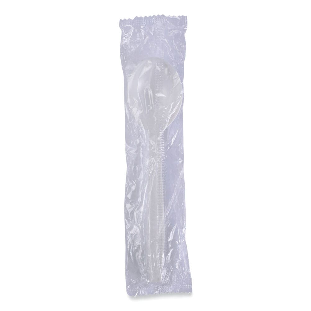 Heavyweight Wrapped Polypropylene Cutlery, Soup Spoon, White, 1,000/Carton - Image 5