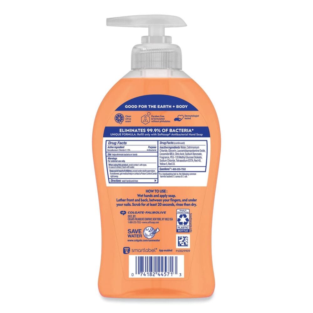 Antibacterial Hand Soap, Crisp Clean, 11.25 oz Pump Bottle, 6/Carton - Image 2