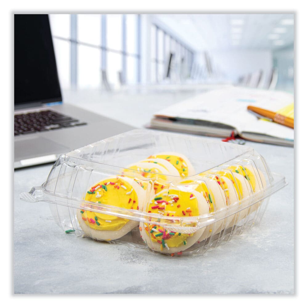 ClearSeal Hinged-Lid Plastic Containers, 8.22w x 3.02h, Clear, Plastic, 250/Carton - Image 3