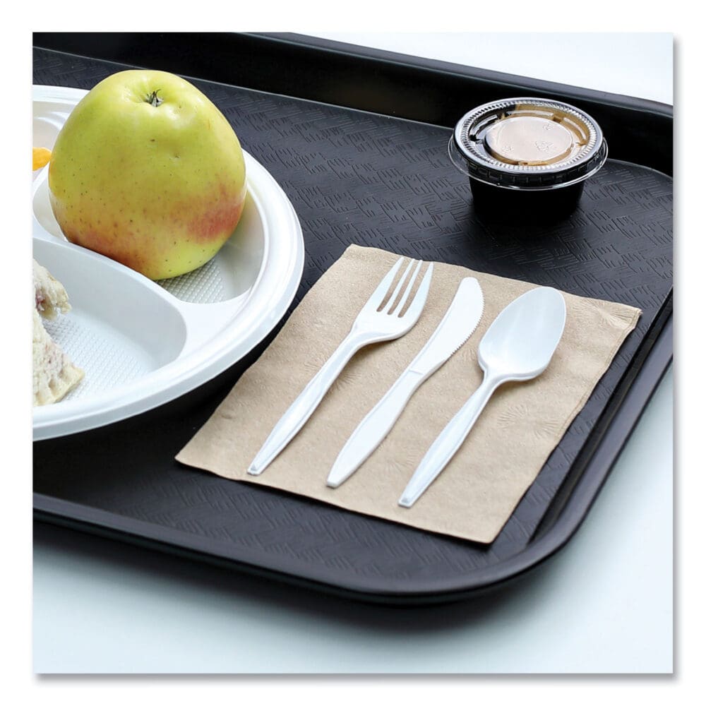 Mediumweight Wrapped Polypropylene Cutlery, Teaspoon, White, 1,000/Carton - Image 5