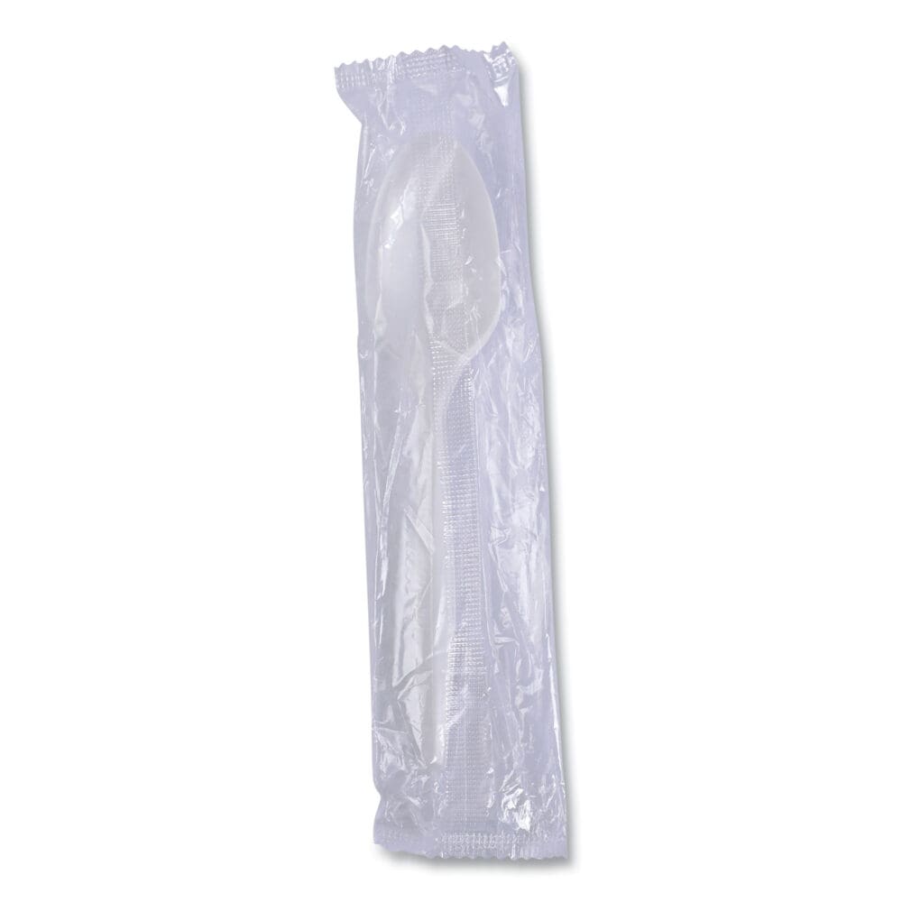 Mediumweight Wrapped Polypropylene Cutlery, Teaspoon, White, 1,000/Carton - Image 6