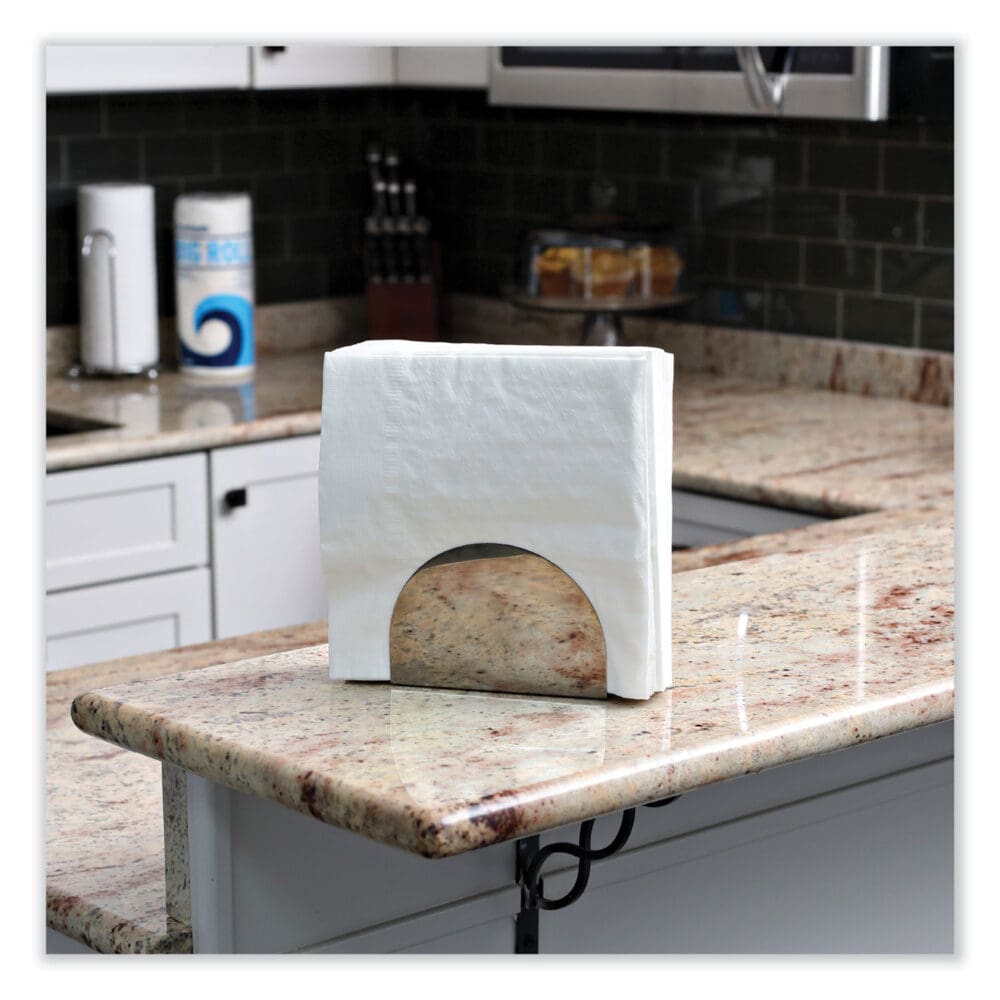 Dinner Napkin, 1-Ply, 17 x 17, White, 250/Pack, 12 Packs/Carton - Image 4