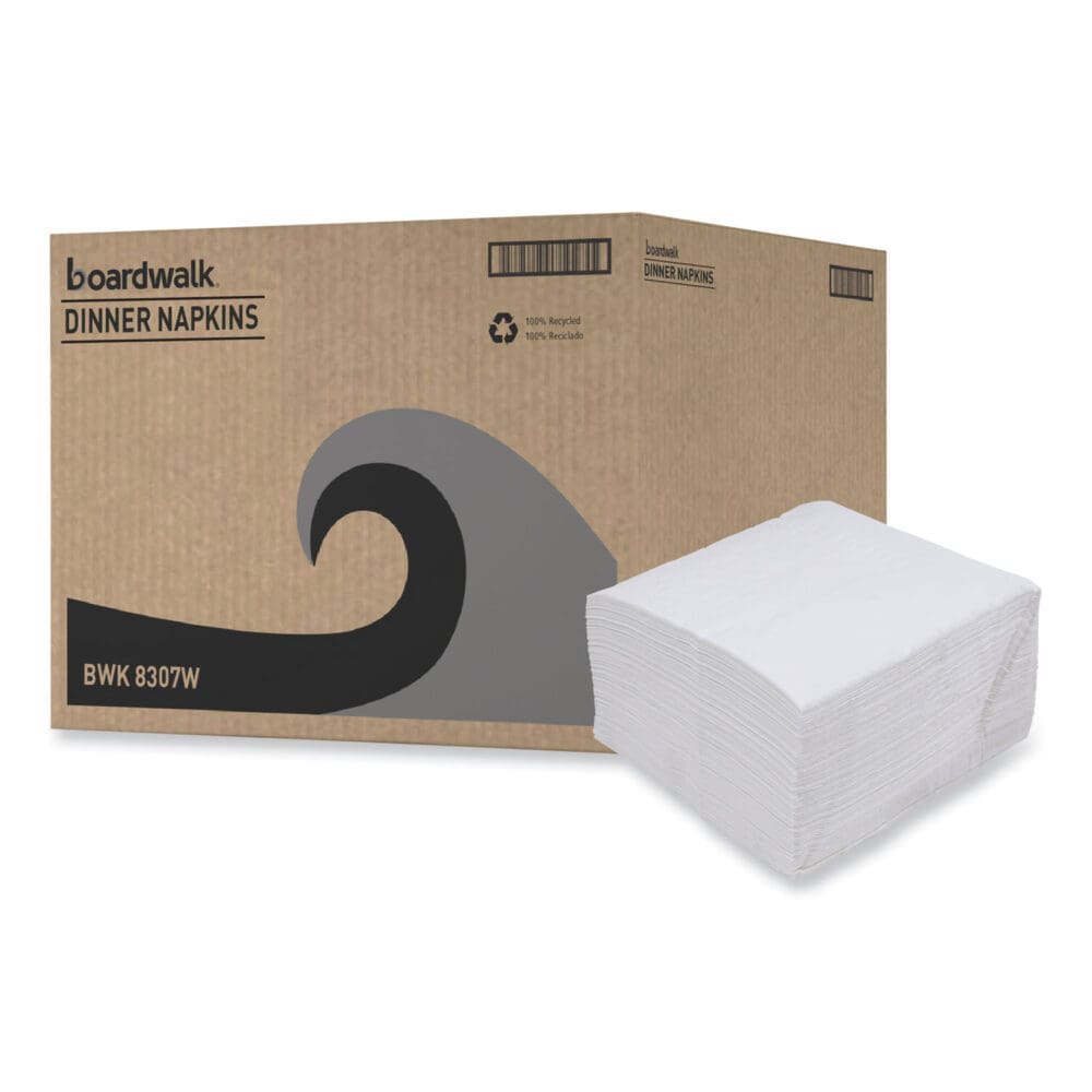 Dinner Napkin, 1-Ply, 17 x 17, White, 250/Pack, 12 Packs/Carton - Image 7