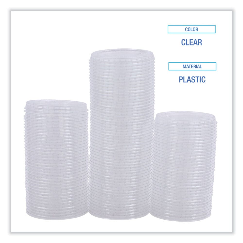 Souffle/Portion Cup Lids, Fits 1.5 oz and 2 oz Portion Cups, Clear, 2,500/Carton - Image 2