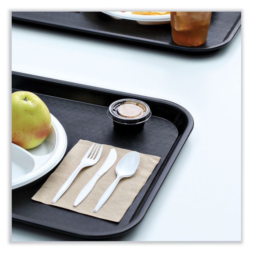 Souffle/Portion Cup Lids, Fits 1.5 oz and 2 oz Portion Cups, Clear, 2,500/Carton - Image 4