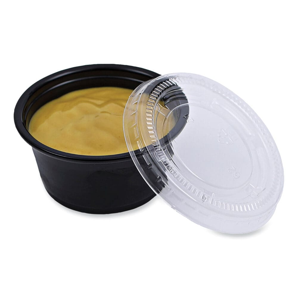 Souffle/Portion Cup Lids, Fits 1.5 oz and 2 oz Portion Cups, Clear, 2,500/Carton - Image 9