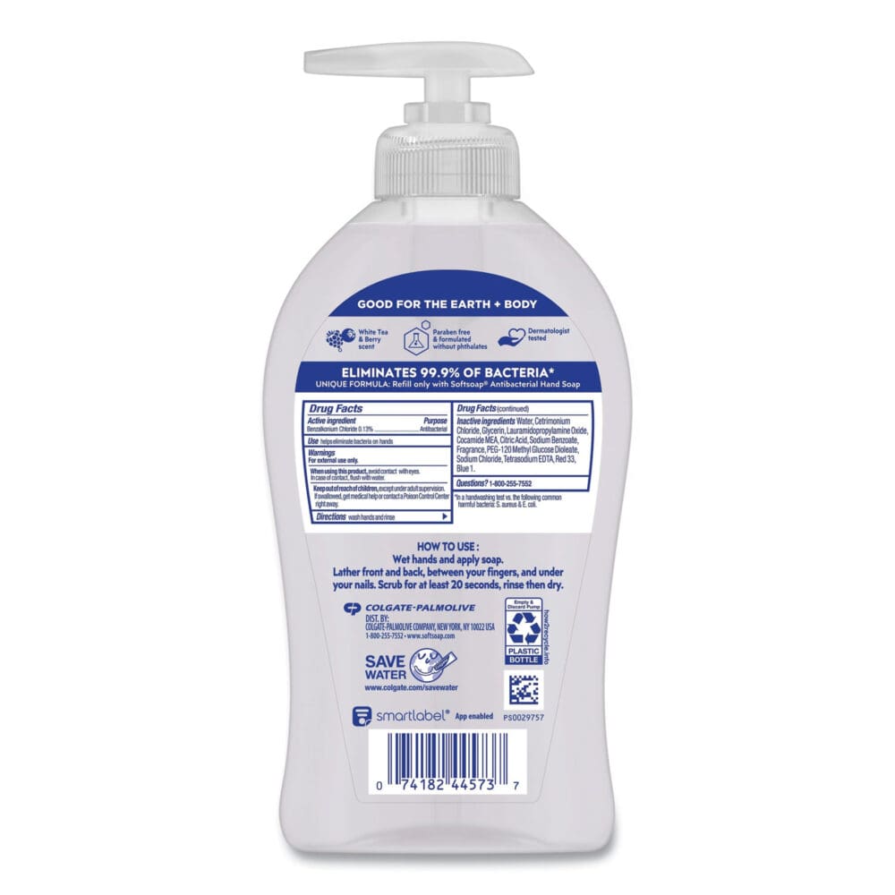 Antibacterial Hand Soap, White Tea and Berry Fusion, 11.25 oz Pump Bottle, 6/Carton - Image 3