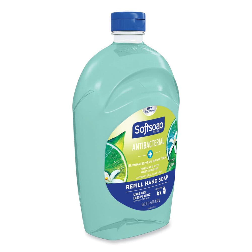 Antibacterial Liquid Hand Soap Refills, Fresh, 50 oz, Green, 6/Carton - Image 2