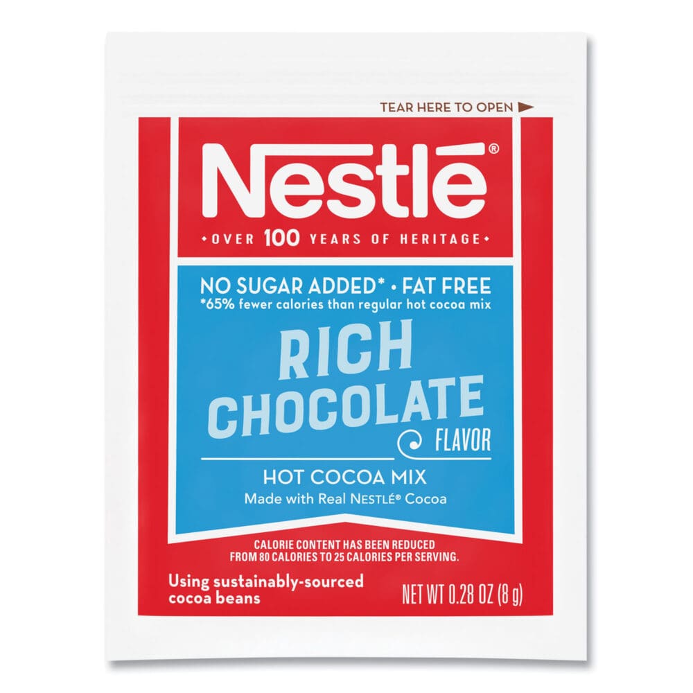 Hot Cocoa Mix, Rich Chocolate, 0.28 oz Packet, 30 Packets/Box, 6 Boxes/Carton - Image 2