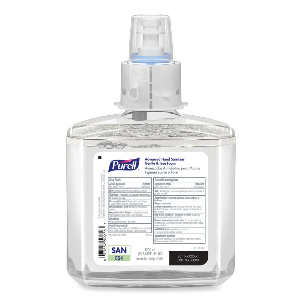 Advanced Hand Sanitizer Gentle and Free Foam, 1,200 mL Refill, Fragrance-Free, For ES4 Dispensers, 2/Carton - Image 9