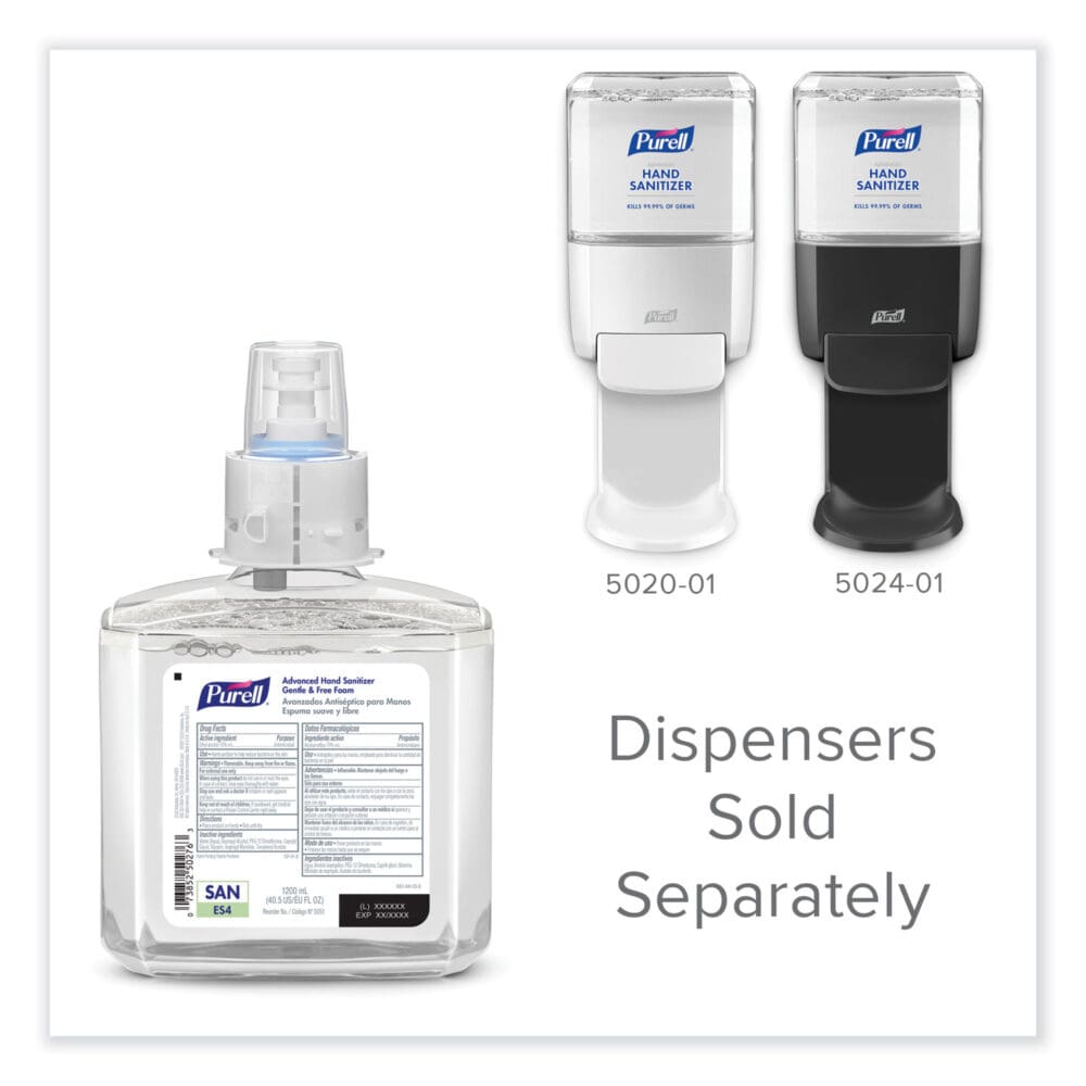 Advanced Hand Sanitizer Gentle and Free Foam, 1,200 mL Refill, Fragrance-Free, For ES4 Dispensers, 2/Carton - Image 7