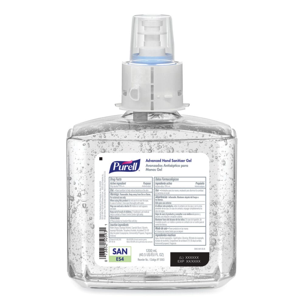 Advanced Hand Sanitizer Gel Refill, 1,200 mL, Clean Scent, For ES4 Dispensers, 2/Carton - Image 9