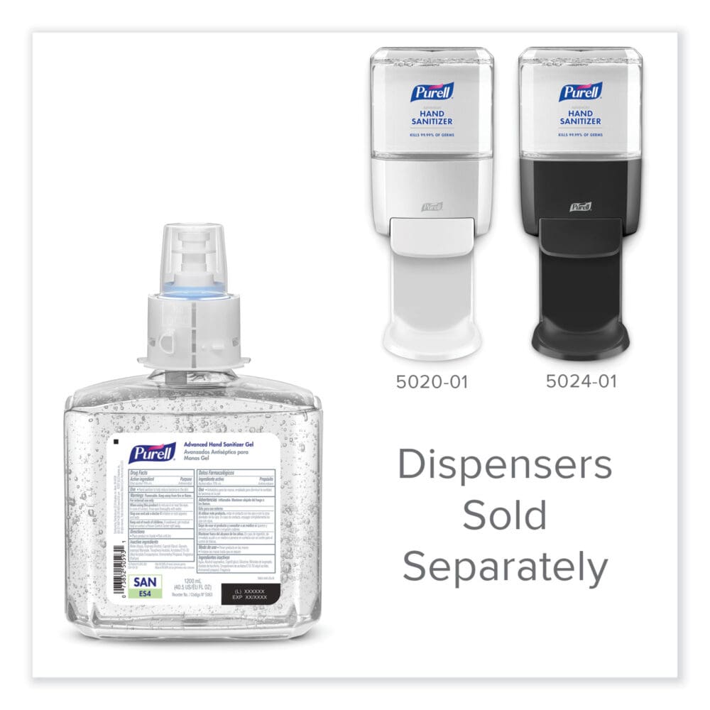 Advanced Hand Sanitizer Gel Refill, 1,200 mL, Clean Scent, For ES4 Dispensers, 2/Carton - Image 7