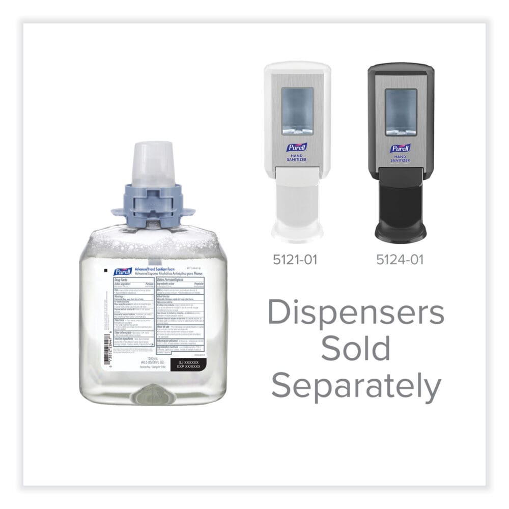 Advanced Hand Sanitizer Foam, For CS4 and FMX-12 Dispensers, 1,200 mL, Unscented, 4/Carton - Image 6