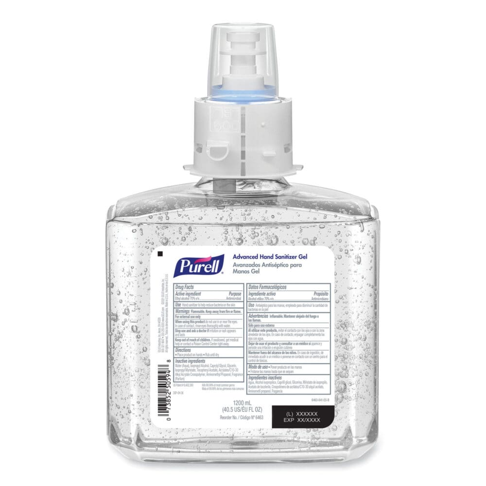 Advanced Hand Sanitizer Gel Refill, 1,200 mL, Clean Scent, For ES6 Dispensers, 2/Carton - Image 9