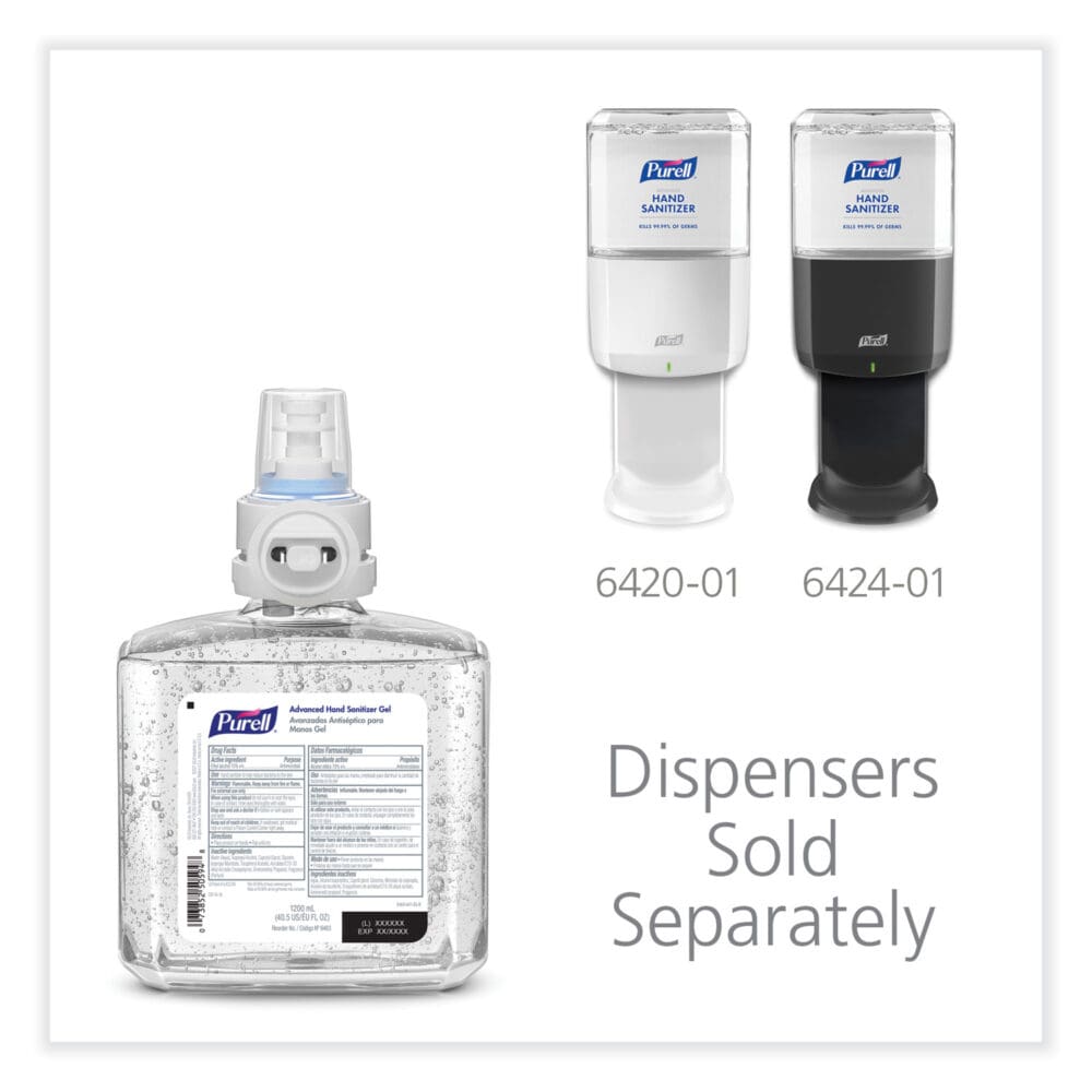 Advanced Hand Sanitizer Gel Refill, 1,200 mL, Clean Scent, For ES6 Dispensers, 2/Carton - Image 7