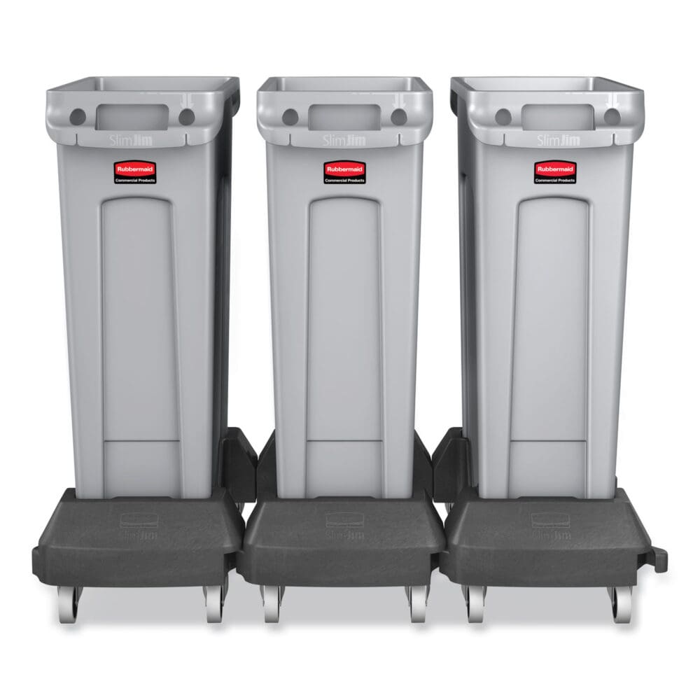 Slim Jim with Venting Channels, 23 gal, Plastic, Gray - Image 2