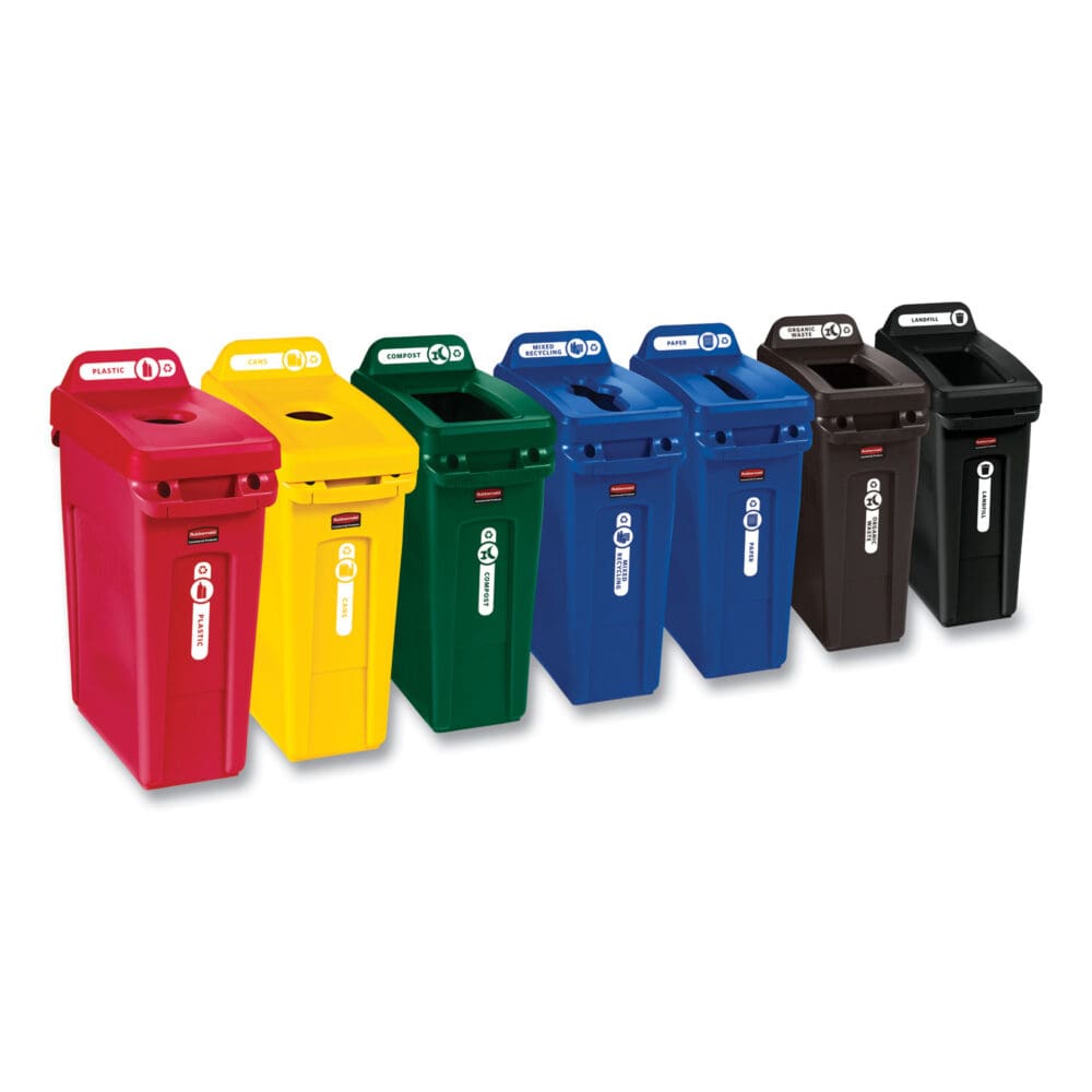 Slim Jim with Venting Channels, 23 gal, Plastic, Black - Image 2