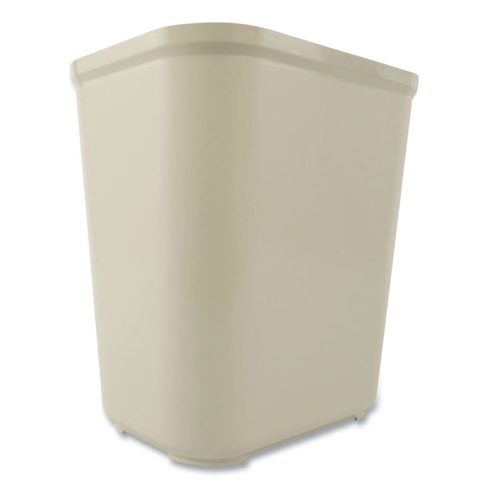 Fiberglass Wastebasket, 7 gal, Fiberglass, Beige - Image 3