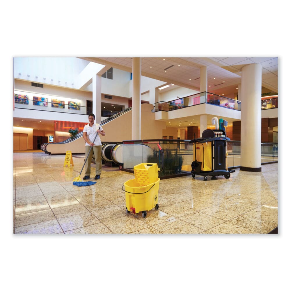 Vinyl Cleaning Cart Bag, 34 gal, 17.5" x 33", Yellow - Image 8