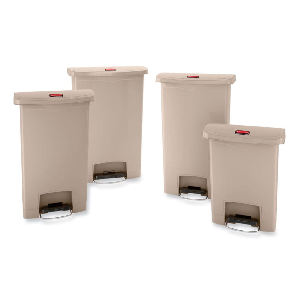 Streamline Resin Step-On Container, Front Step Style, 8 gal, Polyethylene, Beige - Image 6