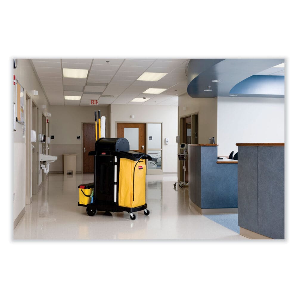 Vinyl Cleaning Cart Bag, 34 gal, 17.5" x 33", Yellow - Image 3