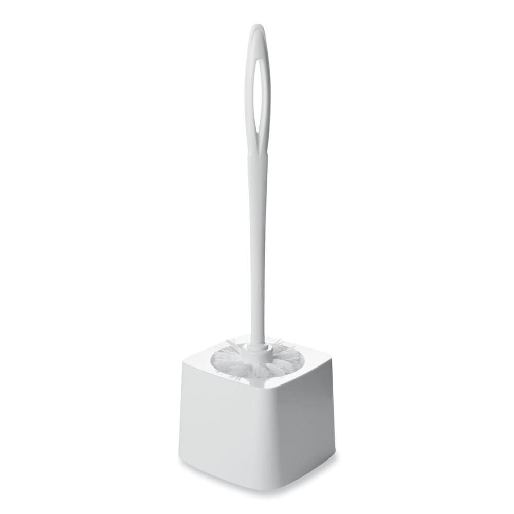 Toilet Bowl Brush, 10" Handle, White - Image 4