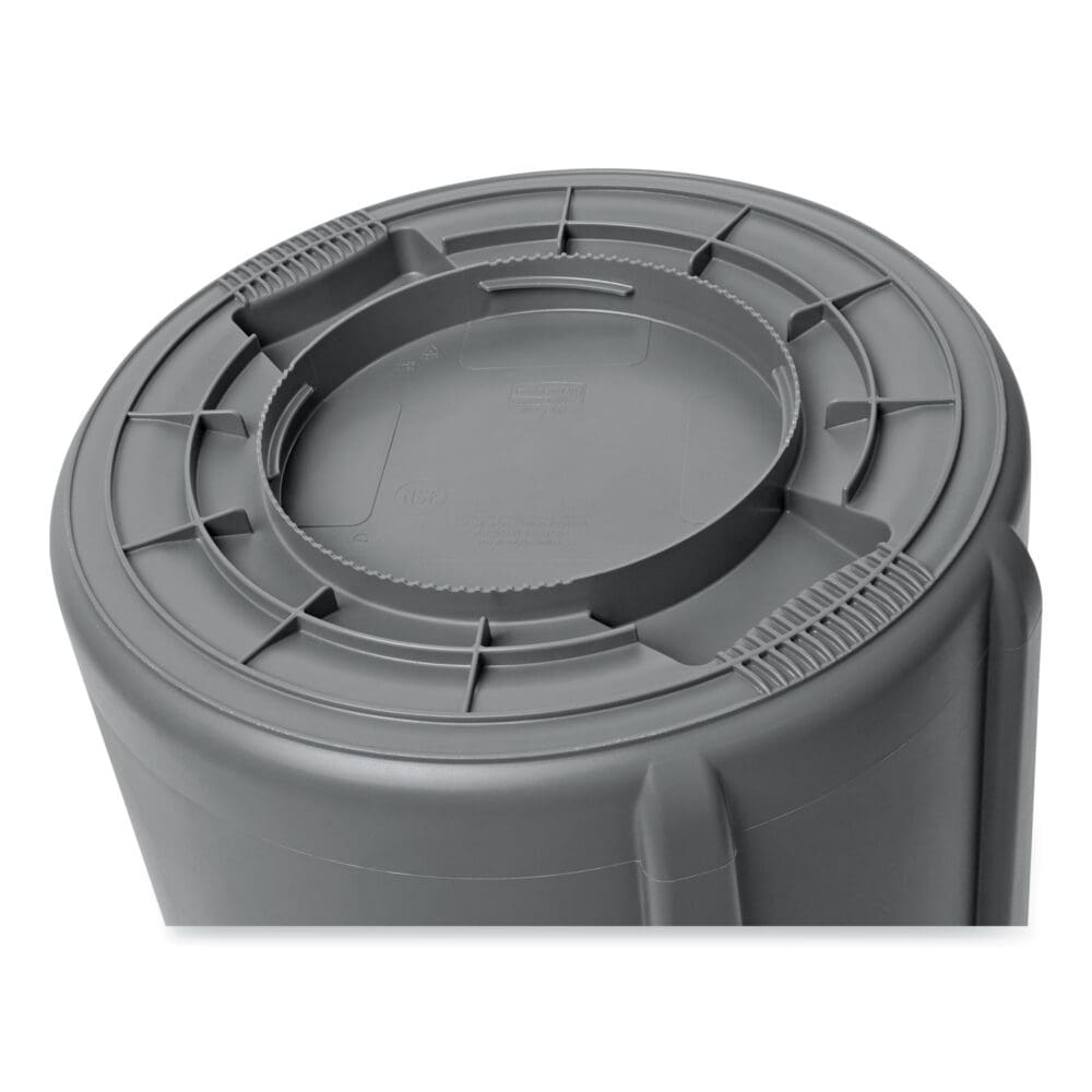 Vented Round Brute Container, 55 gal, Plastic, Gray - Image 2