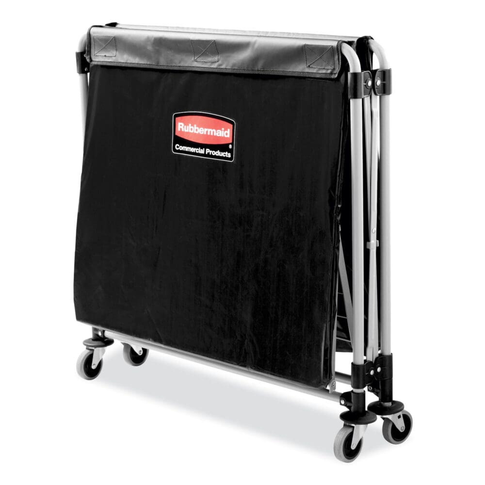 One-Compartment Collapsible X-Cart, Synthetic Fabric, 9.96 cu ft Bin, 24.1" x 35.7" x 34", Black/Silver - Image 3