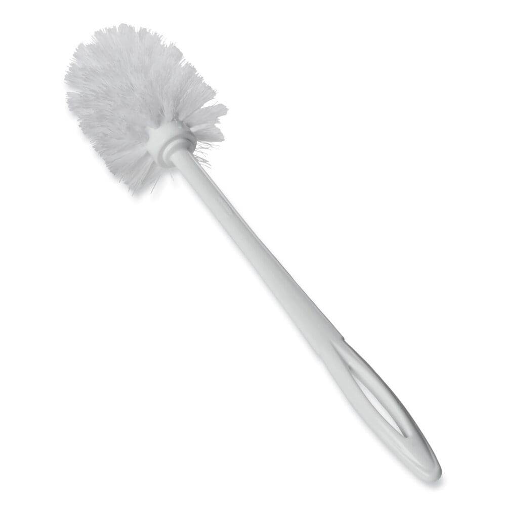 Toilet Bowl Brush, 10" Handle, White - Image 5
