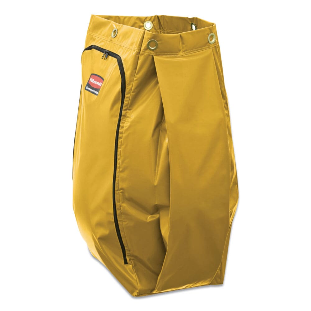 Vinyl Cleaning Cart Bag, 34 gal, 17.5" x 33", Yellow - Image 7