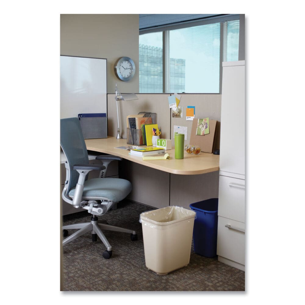 Fiberglass Wastebasket, 7 gal, Fiberglass, Beige - Image 5