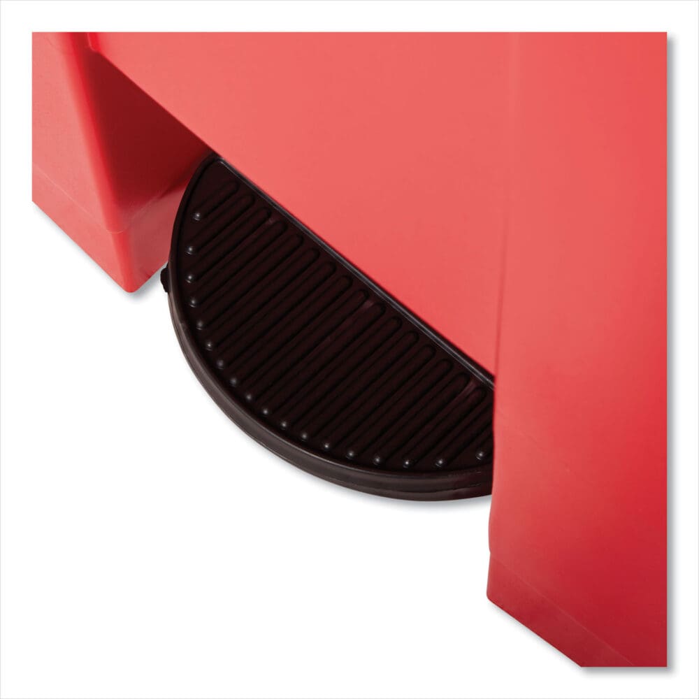 Indoor Utility Step-On Waste Container, 18 gal, Plastic, Red - Image 3
