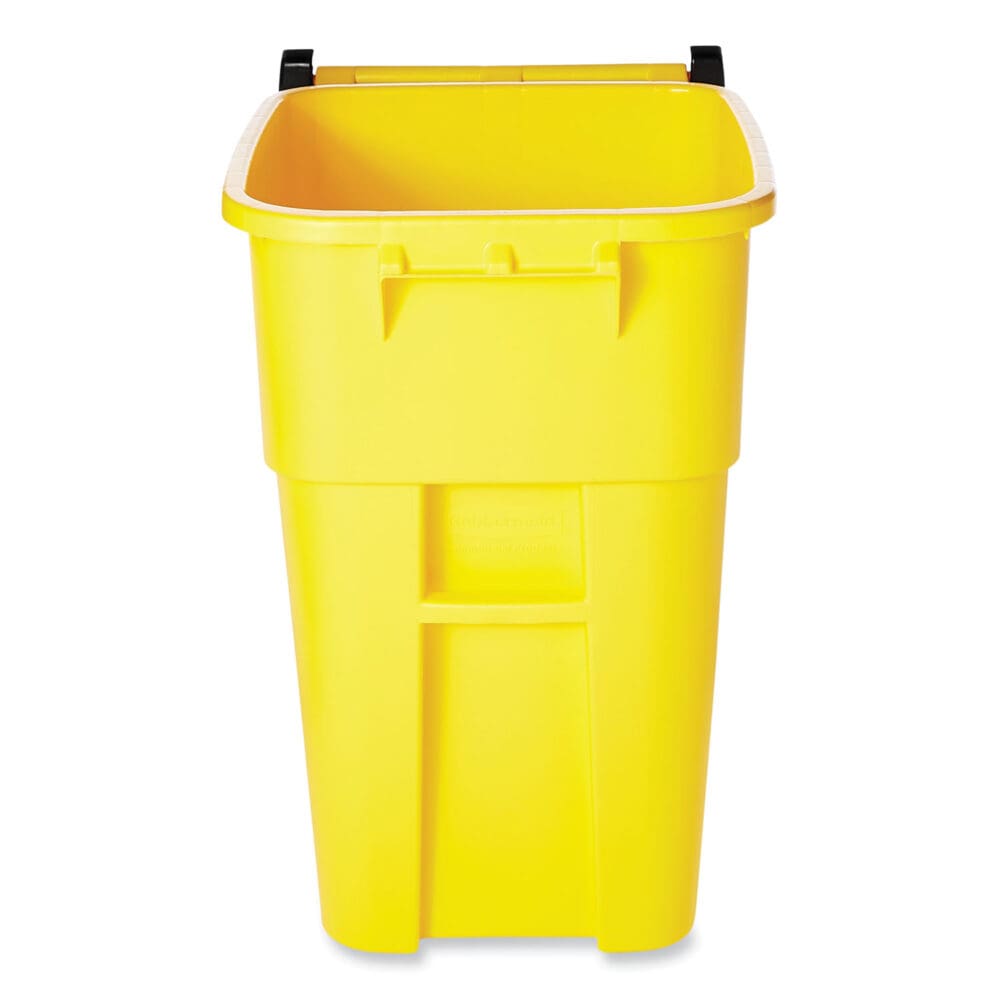 Square Brute Rollout Container, 50 gal, Molded Plastic, Yellow - Image 2