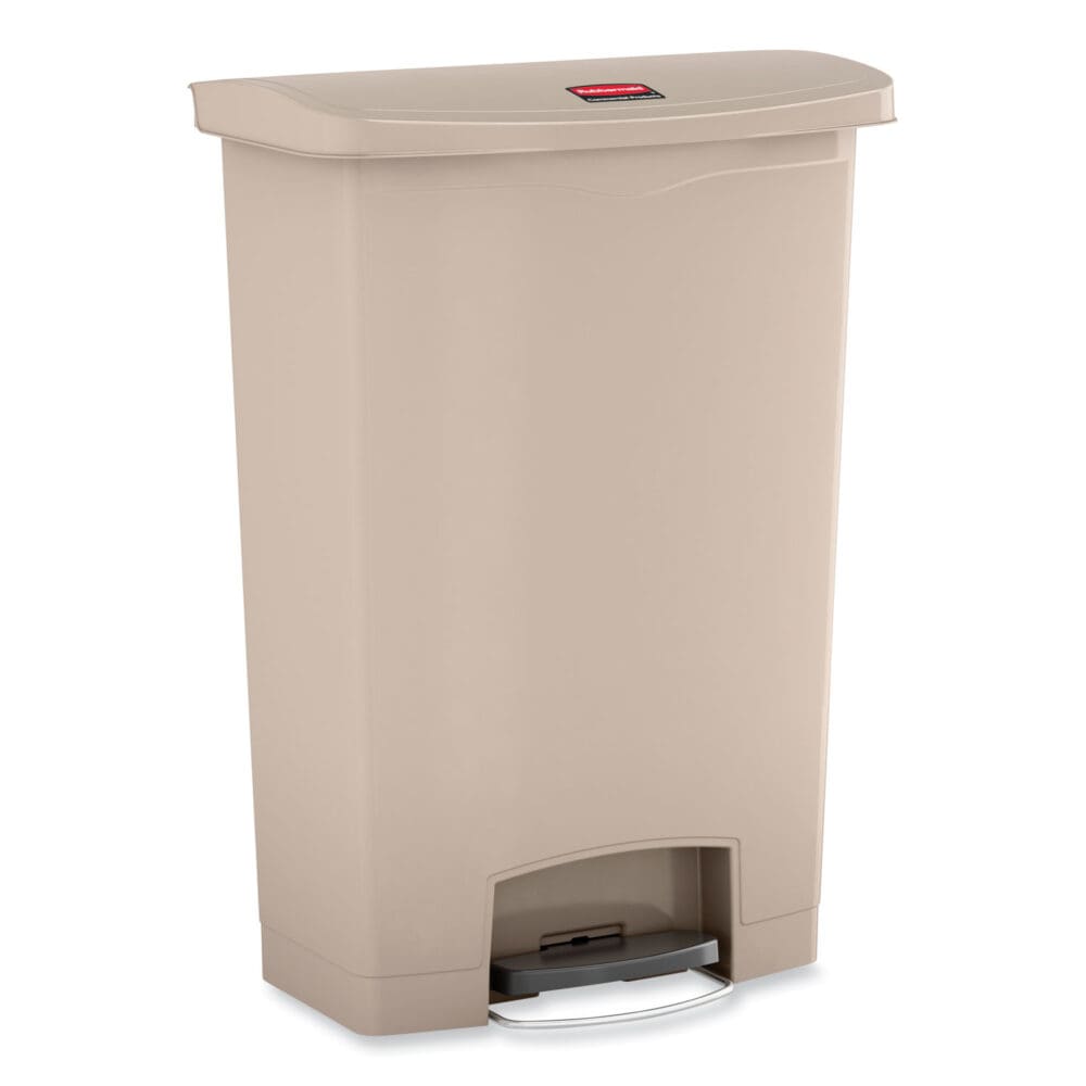 Streamline Resin Step-On Container, Front Step Style, 24 gal, Polyethylene, Beige - Image 7